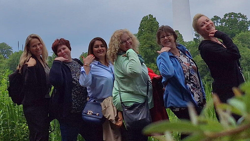 Gruppenfoto beim Team-Event in Hamburg